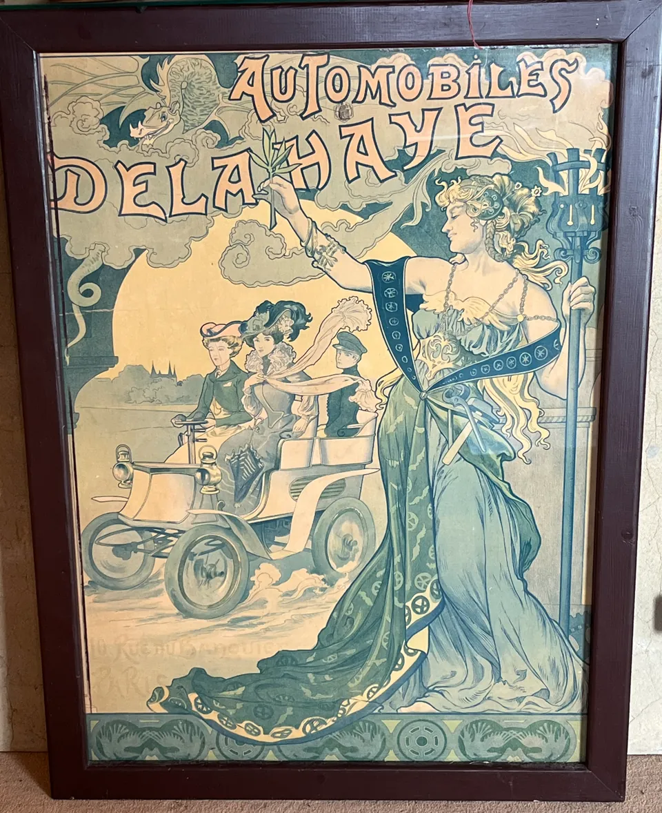 Automobiles Delahaye advertising poster